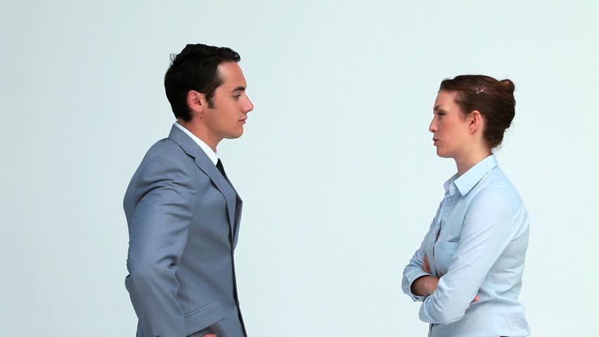 Co-workers having an argument in studio
