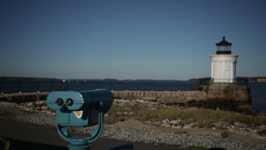 Portland's Bug Light with coin op binoculars 
