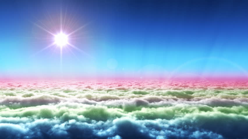 Above the clouds panning,Godrays