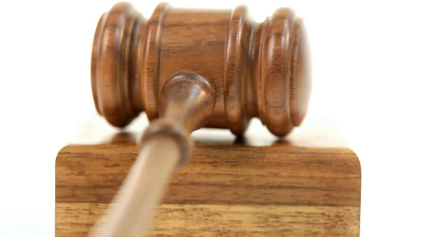 A gavel pounded in a block. Version 2.