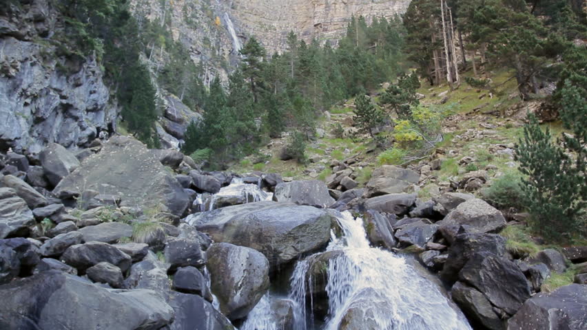 Cotatuero waterfall. Ordesa valley. Pyrenees mountains. AragÃ³n province. Spain
