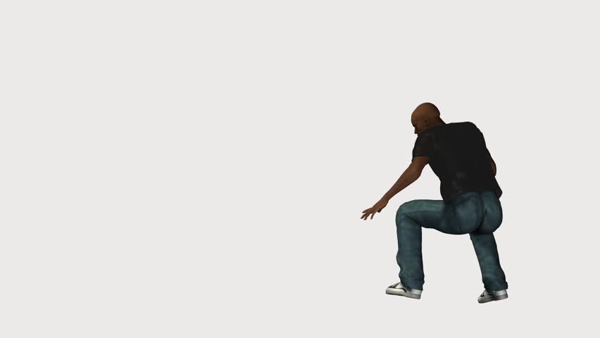 animation of a man breakdancing on an alpha channel