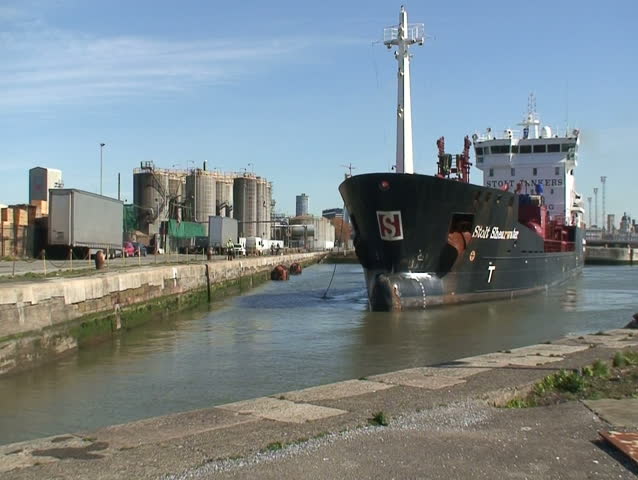 chemical tanker sailing into Liverpool docks