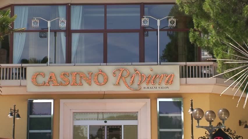 PIRAN, SLOVENIA - CIRCA 2011: Pan down of Casino Riviera