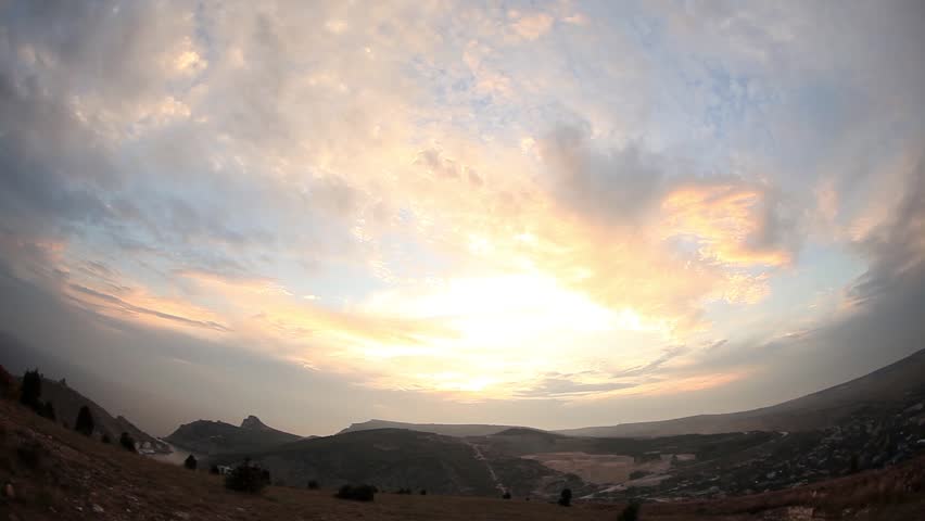 sunset in the mountains. Balaklava, Crimea, Ukraine
