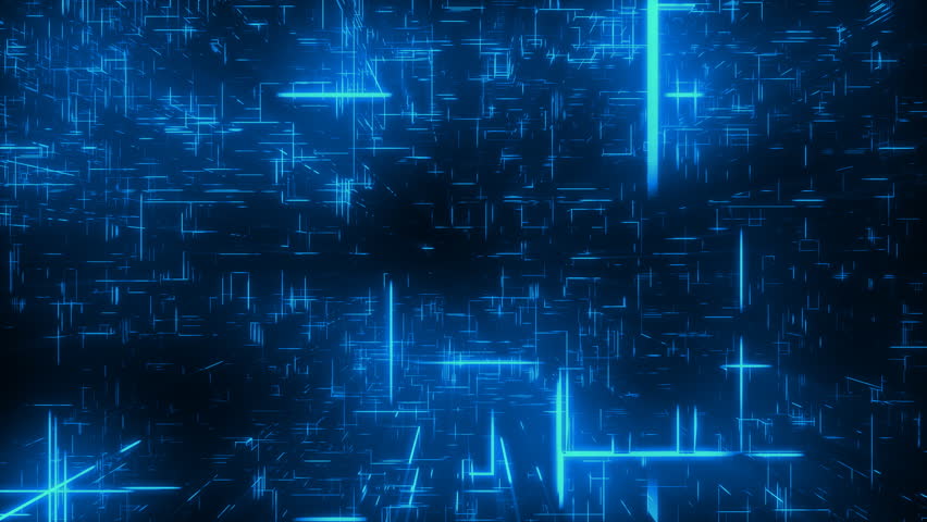 3d flight through blue line cyberspace. Perfect loop.