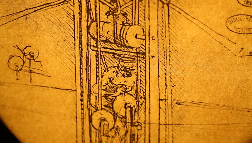 Leonardo's Da Vinci engineering drawing from 1503