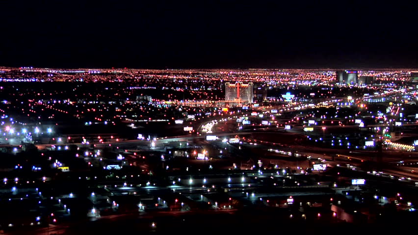 Birds Eye View of Las Vegas by Night looking West