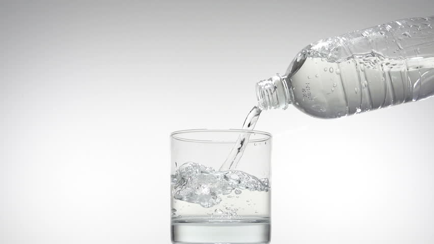 Pouring glass of water in slow motion on white background fullHD video shot at 250fps
