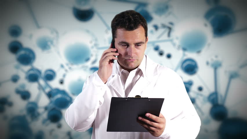 Young Scientist Documents Phone Molecules Background