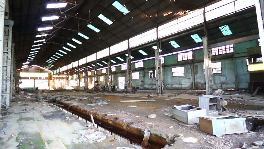 Deserted factory, Interior of old mine of Tharsis, Andalusia, Spain

