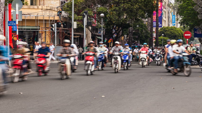 HO CHI MINH CITY - FEBRUARY 2: Timelapse view of traffic in Ho Chi Minh City, Vietnam, in February 2, 2013