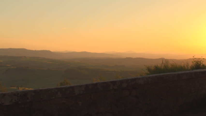 Sunset in the province of Siena in Tuscany, Italy