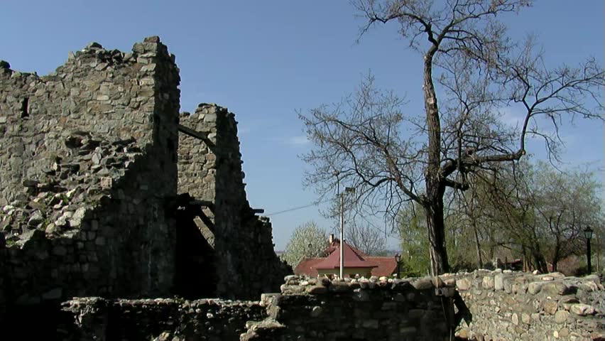 Serbian capital city Krusevac and orthodox church Lazarica from XIV century, pan shot