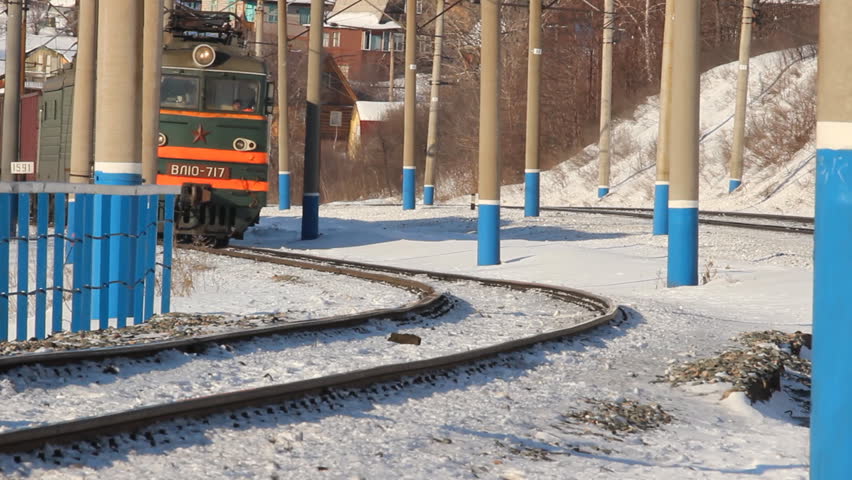 UFA, RUSSIA - FEBRUARY 9: Freight train at the railway station on February 9, 2013 about UFA, Russia. 
