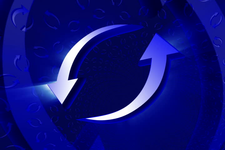 Digital footage of arrow of recycling	