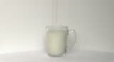 milk in the morning on a white background in transparent glass cool refreshing
