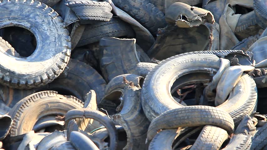 recycled tire pile