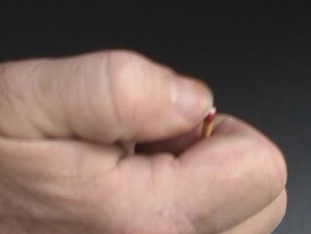 Big Close Up "aka BCU" of a human hand lighting a wooden match with his Thumbnail With Sound