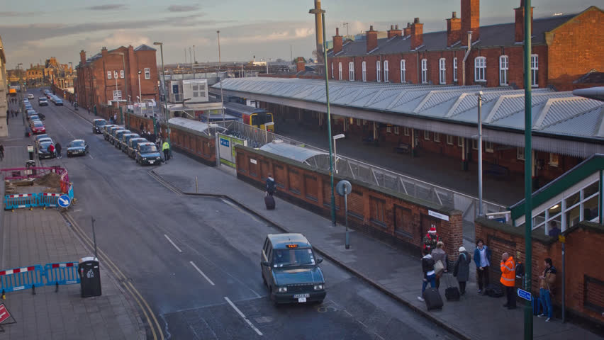 Taxi Rank Outside Train Station Timelapse