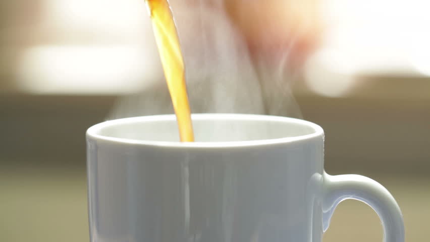 Pouring a cup of coffee
