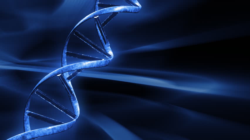 Blue FX Background with rotating DNA string,seamless loop