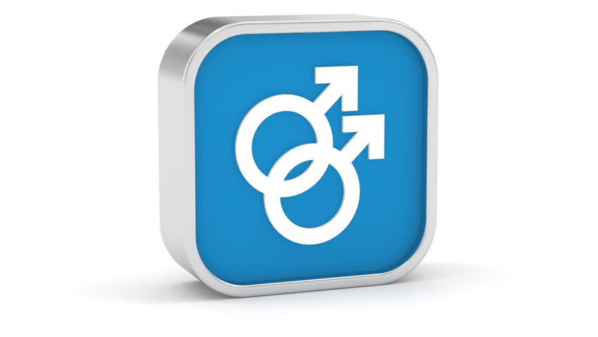 Male homosexual sign on a white background. Part of a series.