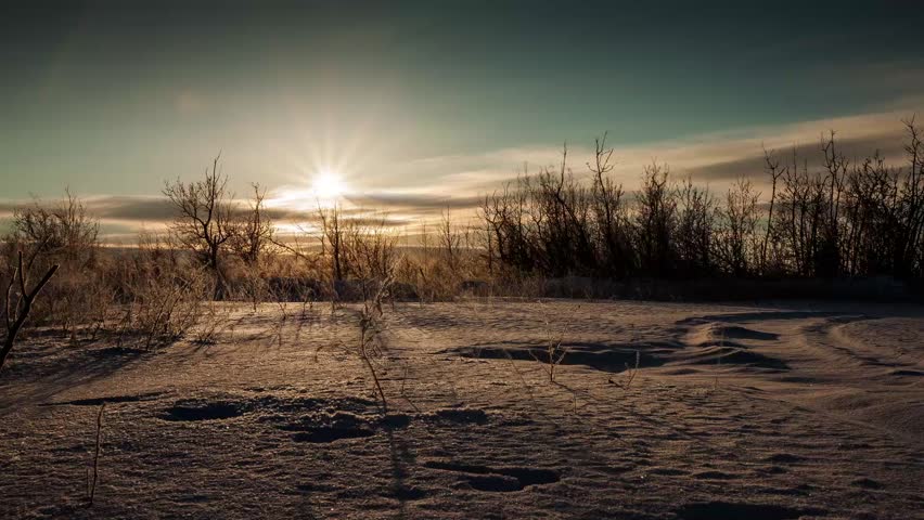 Sunrise on the Prairie in the Winter