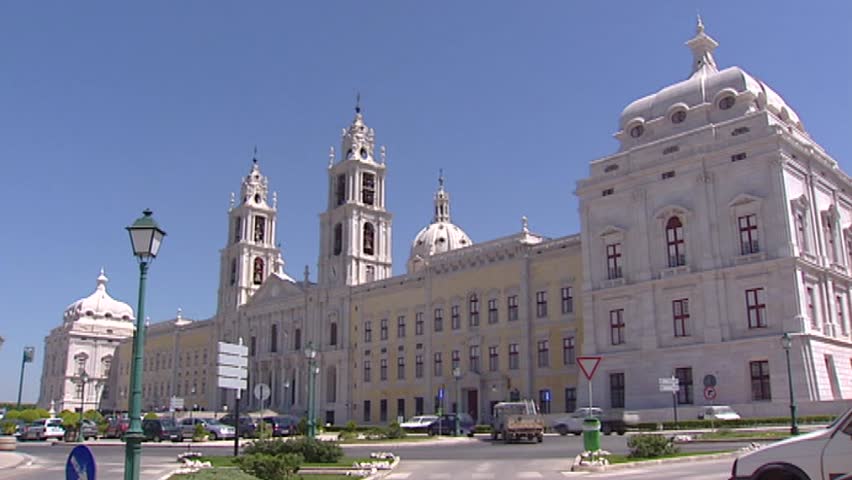MAFRA, PORTUGAL - APRIL 2001: Mafra National Palace, Portugal. The baroque palace and the monastery are built by the extravagant King Joao the fifth.