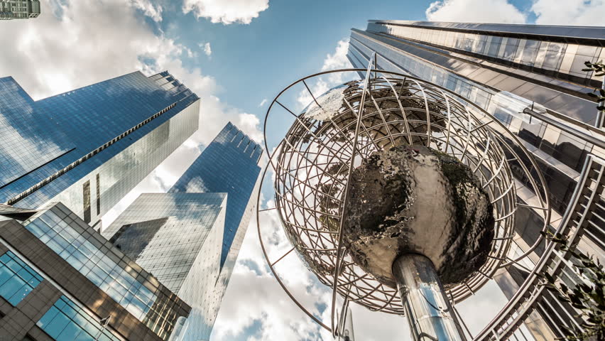 NEW YORK - APRIL 10, 2012: Globe Sculpture on April 10, 2012 in New York. The Globe Sculpture is located in Columbus Circle in midtown Manhattan, New York City.