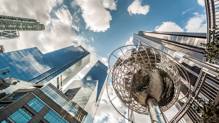 NEW YORK - APRIL 10, 2012: Globe Sculpture on April 10, 2012 in New York. The Globe Sculpture is located in Columbus Circle in midtown Manhattan, New York City.
