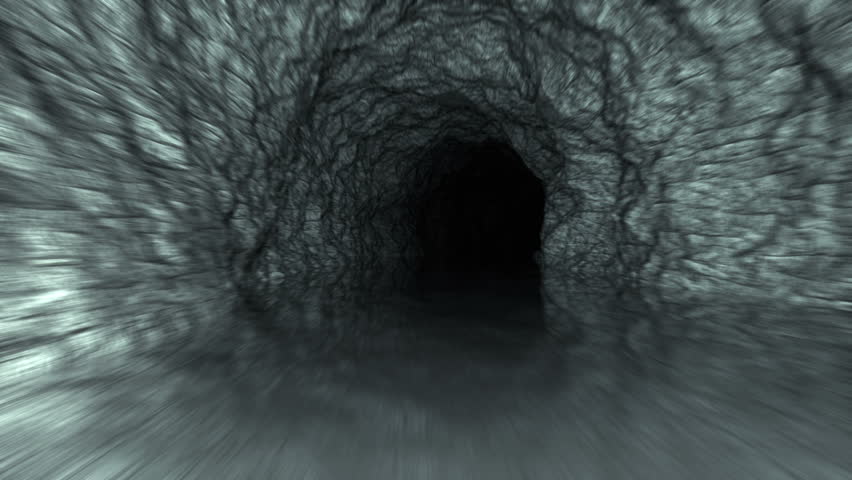 Seamless looping animation of ride through cave.