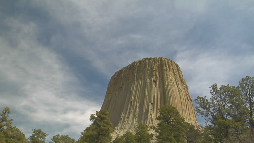 Cirrus. Cirrus race along in the strong winds high above the Devil's Tower