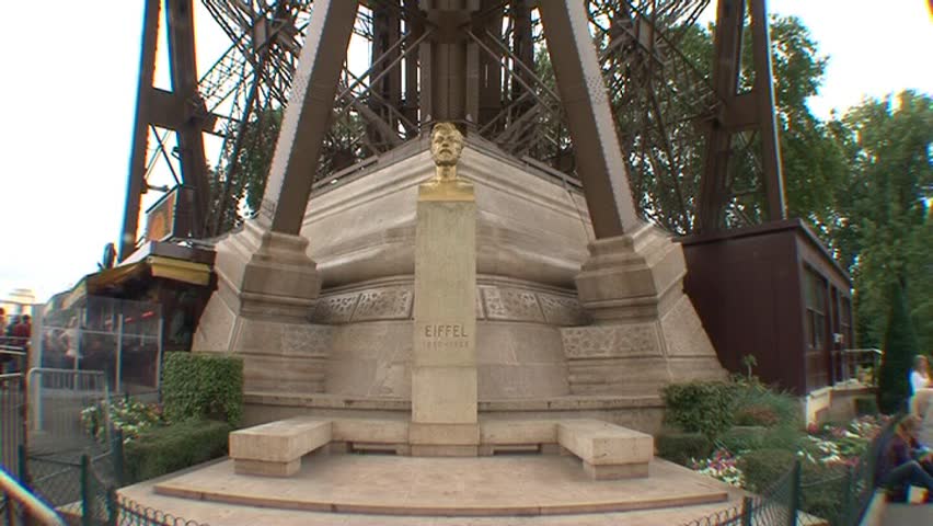 Eiffel Tower (La Tour Eiffel) located on Champ de Mars in Paris, named after engineer Gustave Eiffel.