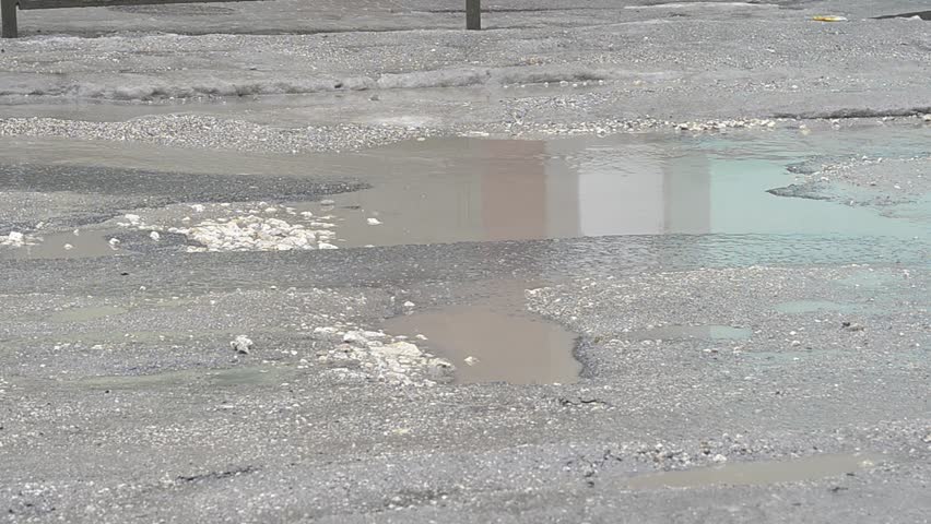 potholes on the roads