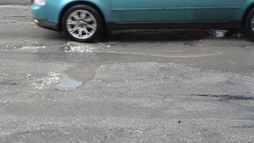 potholes on the roads