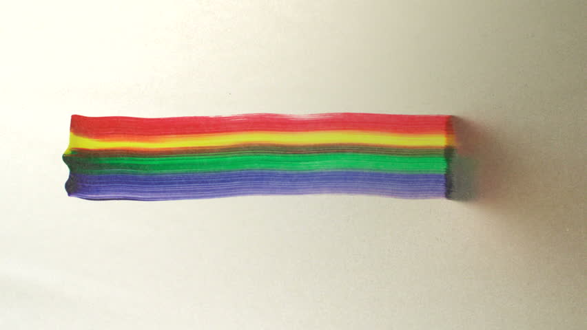 Painting rainbow on white paper shooting with high speed camera, phantom flex.