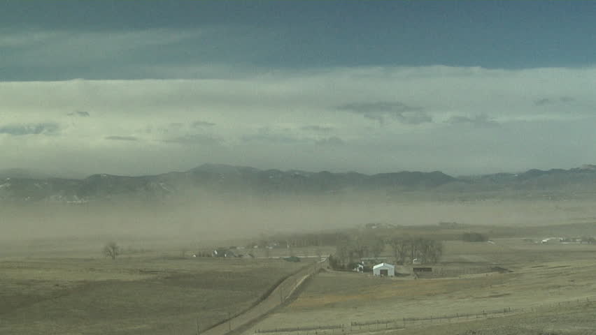 Soil Erosion. A winter-long drought and strong winds are the perfect recipe for massive clouds of blowing dirt - soil erosion in action on the High Plains.