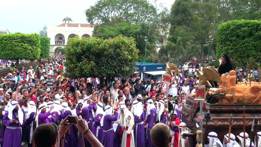 ANTIGUA - MARCH 29: Easter celebration and parade on Good Friday, March 29, 2013 in Antigua, Guatemala.