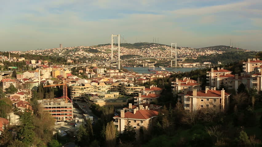 sunset at Bosporus Bridge istanbul Turkey, time lapse
