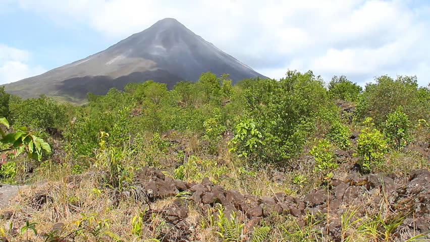 Arenal Volcano 4. The Arenal Volcano, an active volcano in Costa Rica. With an old lava flow in the foreground from a 1992 eruption.