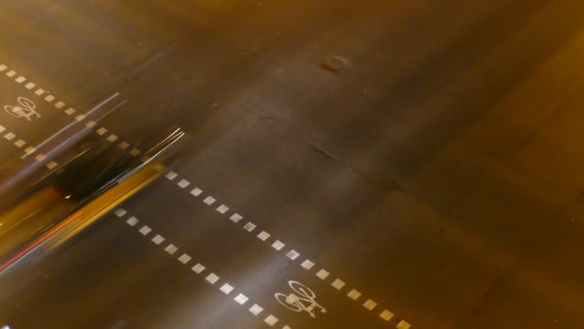 Night city traffic in Barcelona Spain