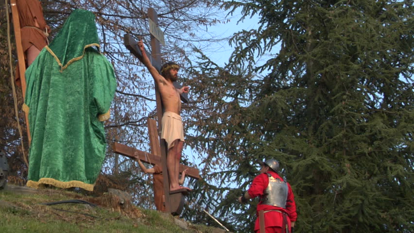 ROMAGNANO SESIA, ITALY - march 31: Via Crucis (Way of the Cross). Representation of Jesus crucifixion on March 31, 2013 in Romagnano Sesia, Italy