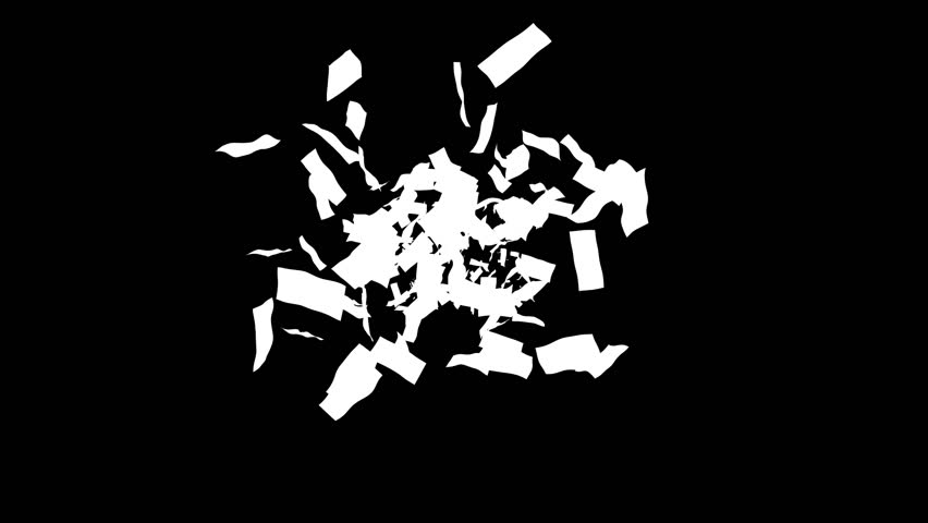 Assorted bills burst of money. Money animation made with 1, 5, 10, 20, 50, 100 dollar bills. includes alpha matte. 