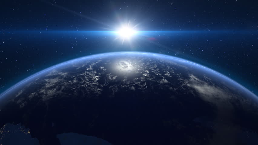 Sunrise over the planet earth