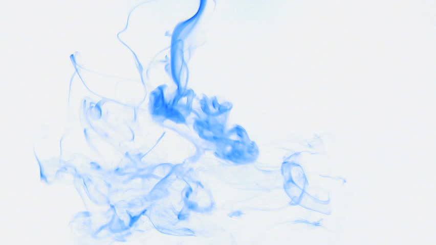 Colored fluid slow motion on white background