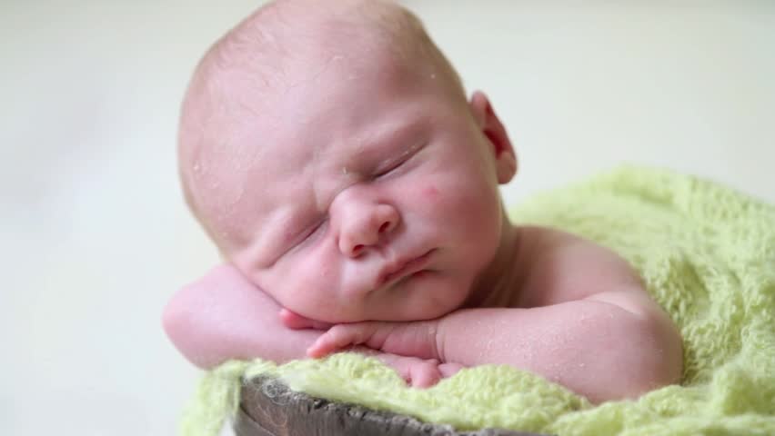 Sleeping baby dolly shot
