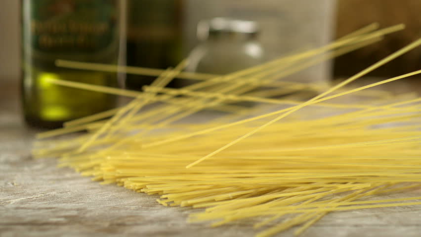 Spaghetti on table shooting with high speed camera, phantom flex.