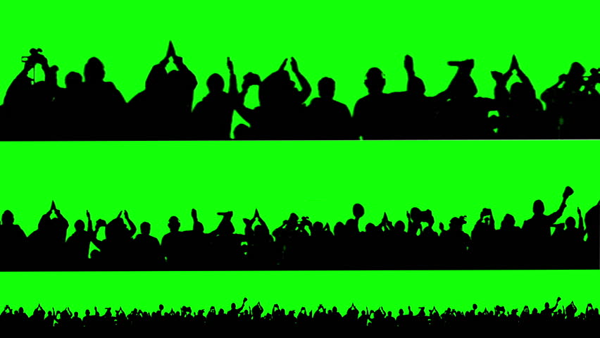 Crowd of people. Green screen.