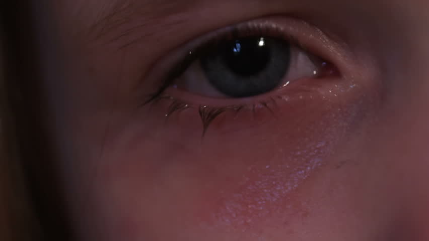 Tears - A child's eyes running with tears